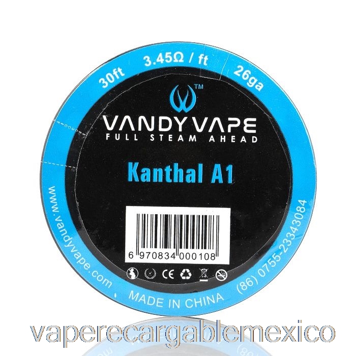 Carretes De Alambre Especiales Vape Recargable Vandy Vape Kanthal A1 - 26ga / 3.45ohm - 30 Pies